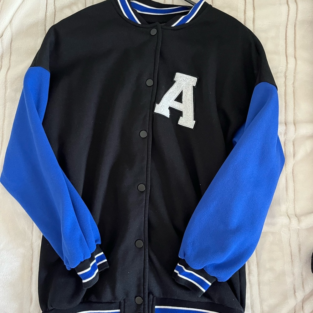 Royal blue varsity jacket